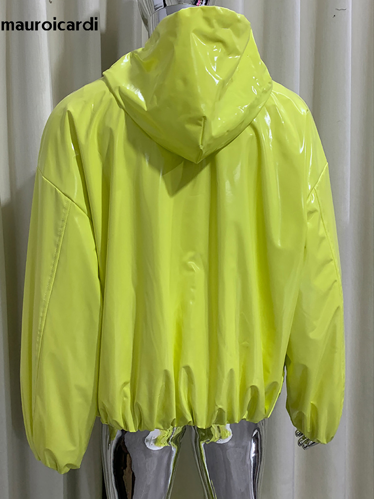 Streetwear Brand For Men - Mauroicardi Spring Oversized Shiny Glossy Leather