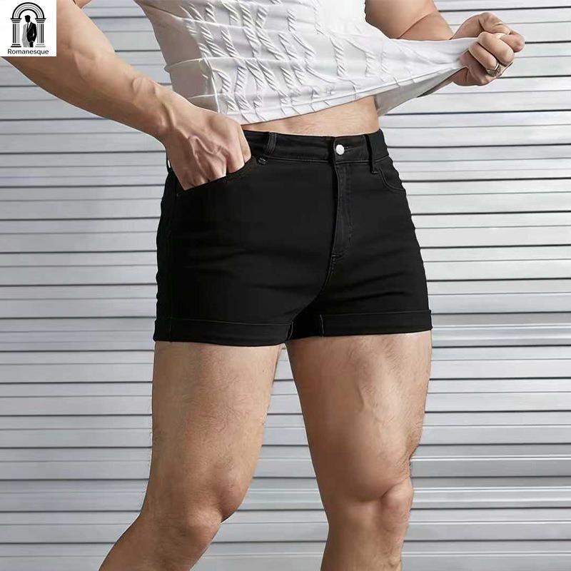 Men's Sexy Slim Fit White Deni - огляд і ціна Streetwear Brand Shorts