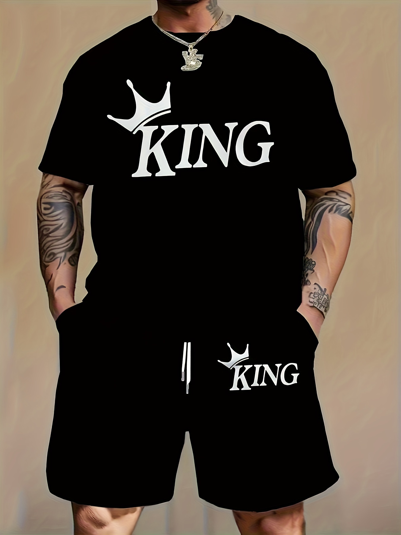 Men Fashion 2‑Piece Matching S - огляд і ціна Streetwear Brand Shorts