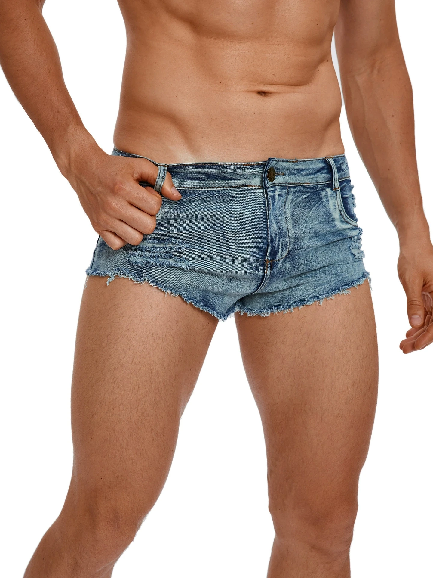 Men's Low Waist Jeans Shorts F - огляд і ціна Streetwear Brand Shorts
