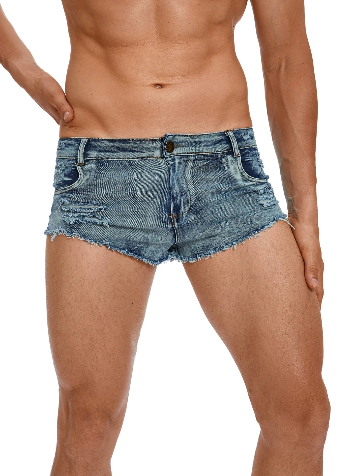 Men's Low Waist Jeans Shorts F - огляд і ціна Streetwear Brand Shorts