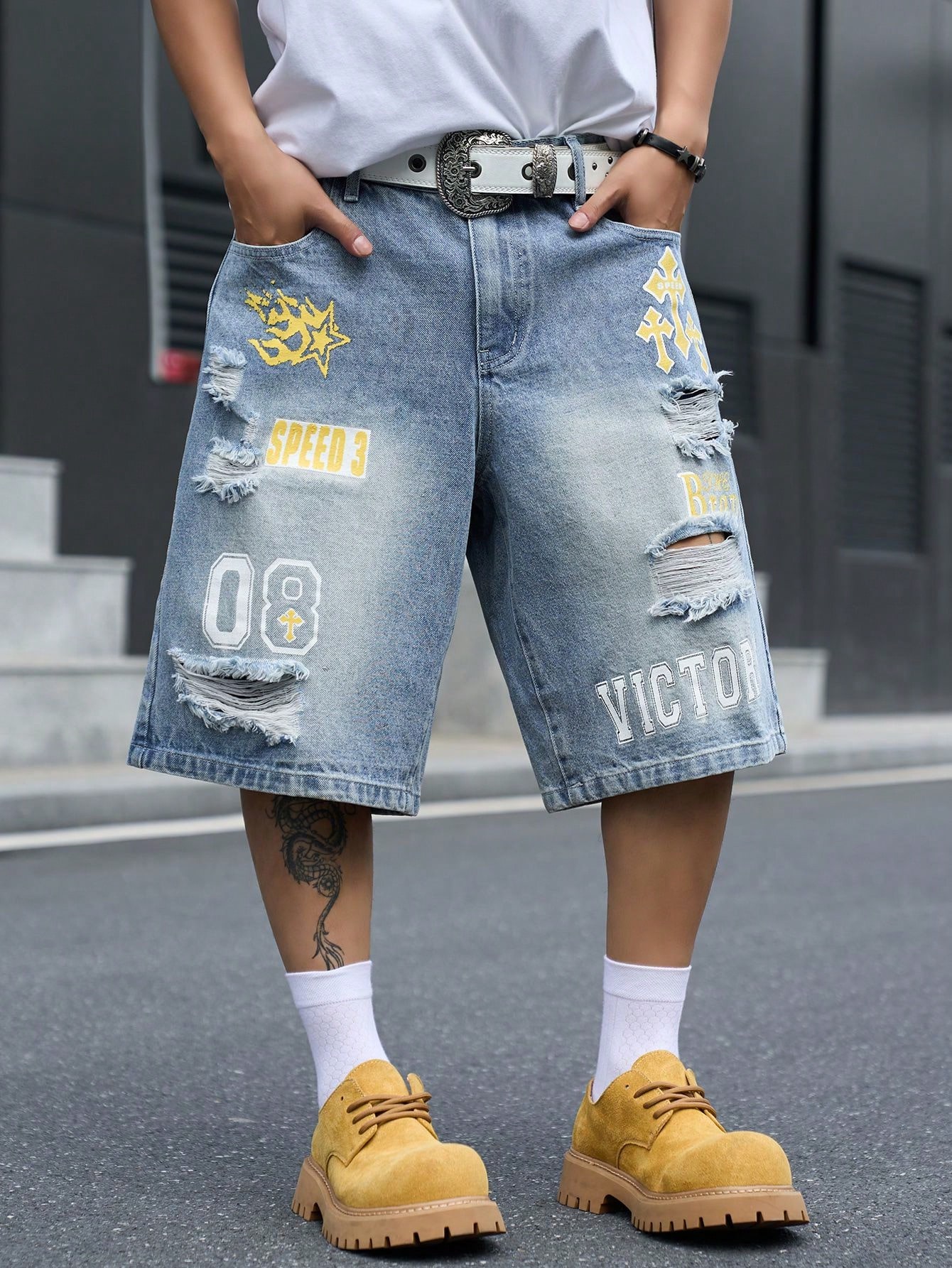 Men's Loose Fit Denim Bermuda  - огляд і ціна Streetwear Brand Shorts